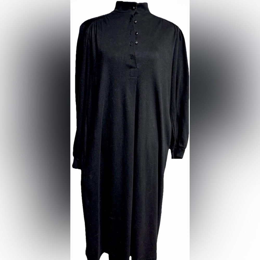 Vtg. J.Jill Maxi chic Pleated Dress Pockets Mock Neck Cotton CBK style Size M